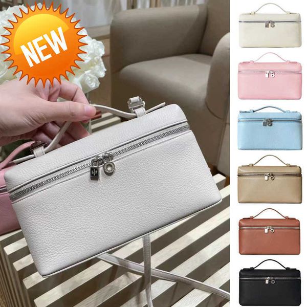 

lp19 lunch box layer cowhide handbag for women's simple and fashionable one shoulder crossbody makeup bag loro * piana bag