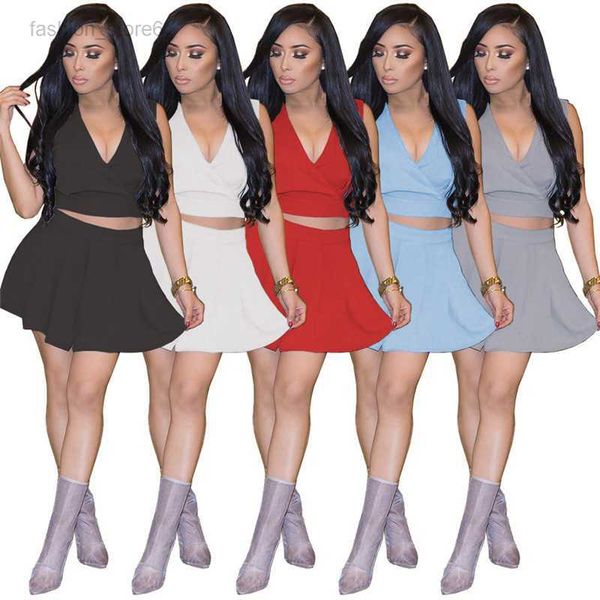 

wholesale summer women clothes solid sleeveless tracksuits v neck vest+loose short pants two piece set casual outfits solid matching set 722, Gray