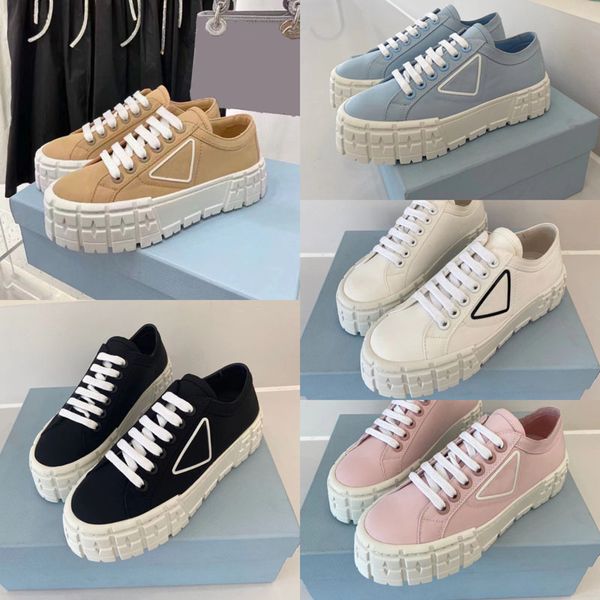 

shoes designer shoes fashion sneakers casual canvas shoes women's sneakers thick sole solid color shoelace box size 35-42, Black