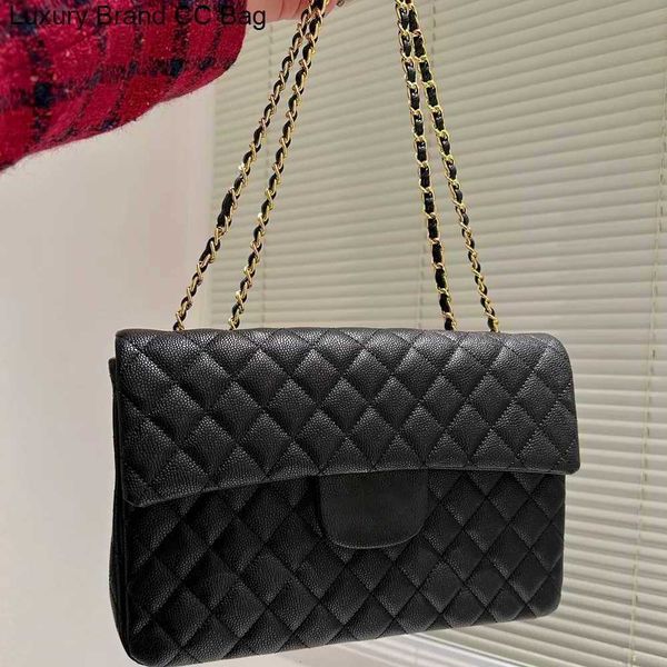

bag bags & cases 2022 ss french cc women's cosmetic classic giant black caviar flap matelasse quilted bags of gold hardware chain cross