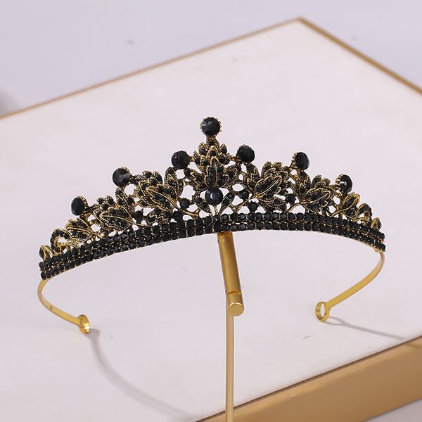 

ts-0177black vintage bride crown noble queen princess crown wedding birthday dress rhinestone headwear, Silver