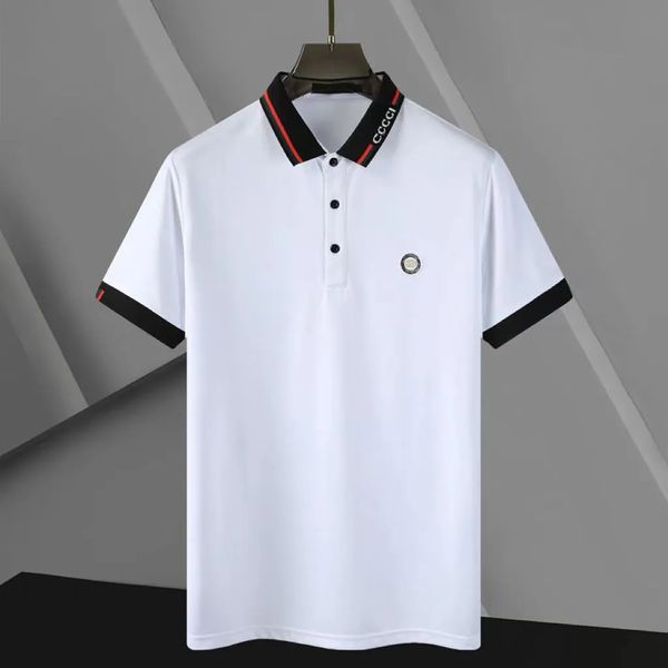 

2023 brand designer stripe polo shirt t shirts snake polos bee floral embroidery mens high street fashion horse polo t-shirt, White;black