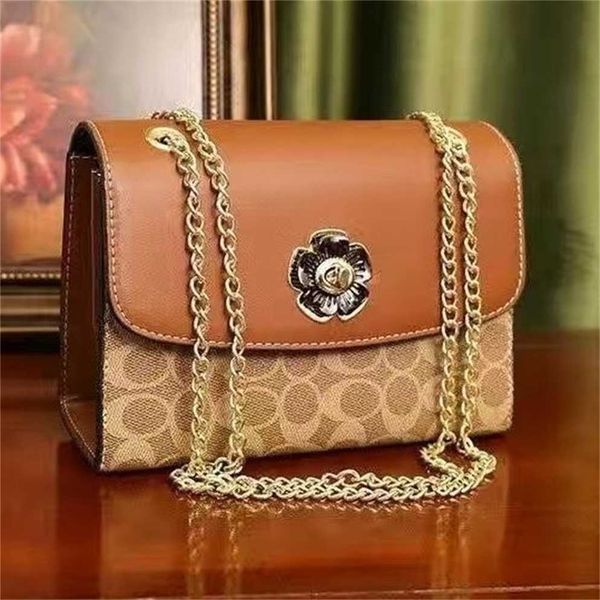 

purses chain bag 2023 new women's versatile one shoulder underarm fashionable straddle printed small square for women
