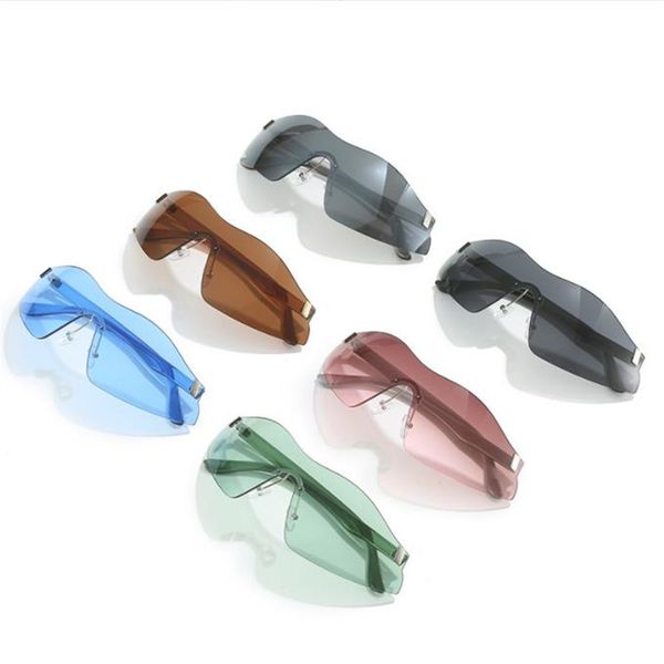 

new sunglasses rimless sun glasses siamese lens anti-uv spectacles personality eyeglasses simplity ornamental, White;black