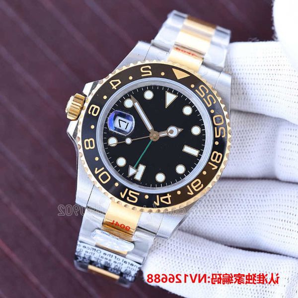 

men watches gmt ii man watch pepsi bezel green dial 904l 40mm automatic mechanical movement orologio diamonds bang jason007 waterproof jubie, Slivery;golden