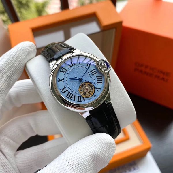 

the latest fashion color belt men's watch automatic mechanical movement watch high-quality luxury men's watch, Slivery;golden