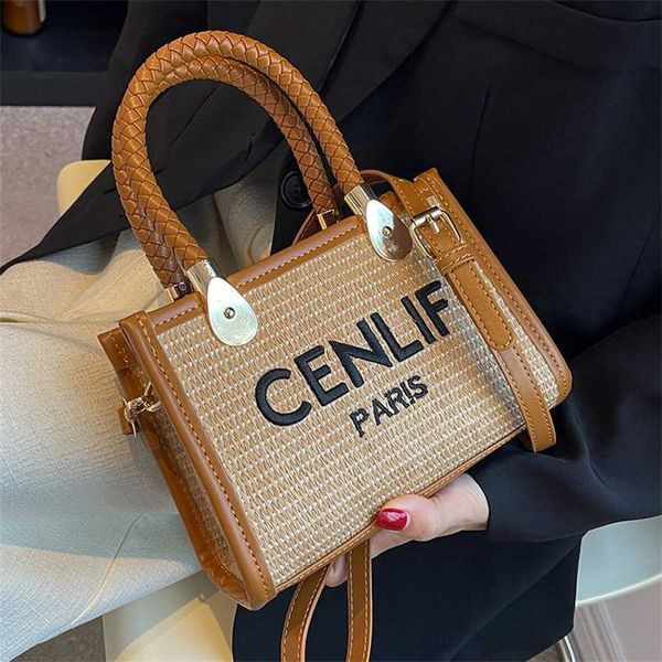 

20% off 2023 fashion hand grass for women in new niche design fashionable portable woven mesh red crossbody small bag