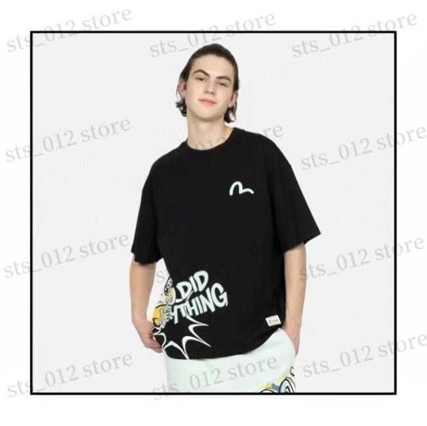 

men's t-shirts 2023 high street new seagull damo logo print casual loose short sleeve versatile t230508, White;black