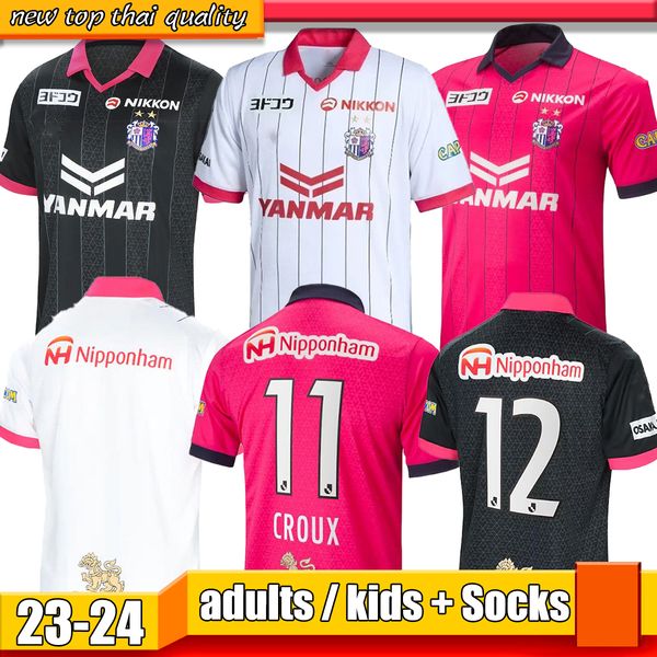 

23 24 kagawa cerezo osaka mens soccer jerseys croux riku kiyotake uejo okuno maki home away 3rd osaka cherry blossom football shirt short ma, Black;yellow