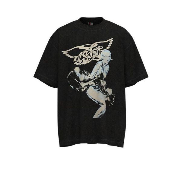 

classical white designer t shirt summer oversized saint michael men tshirt women tee mens clothes, White;black