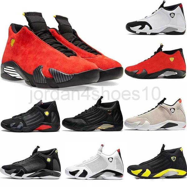 

men basketball shoes 14 14s reverse gold red candy cane last sblack toe desert sand thunder dmp suede sports sneakers 7-13 3.5