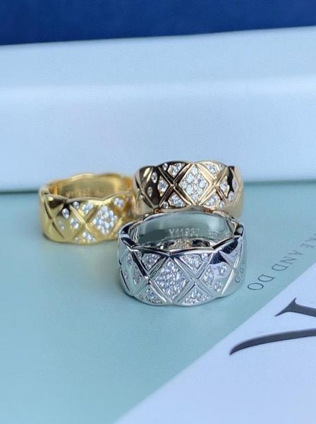 

925 sterling silver coco rings for women wedding ring with rhinestone 18k rose gold middle width8988756, Golden;silver