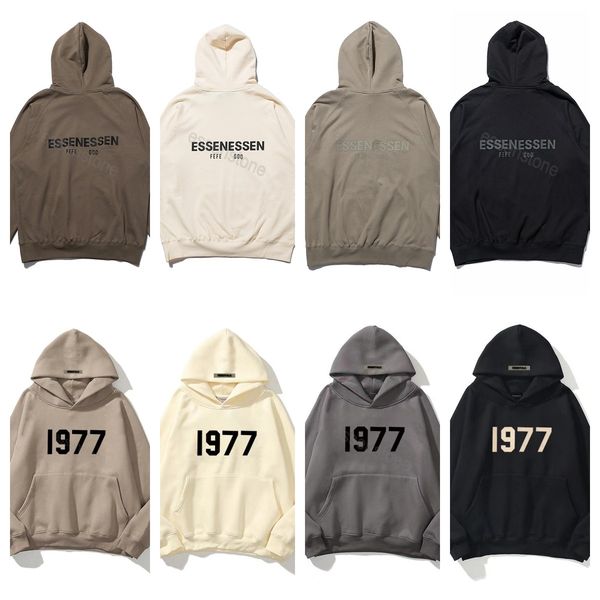 

1977ss version pull-over ess hoodie men's women's hoodies winter warm man clothing pullover clothes hoody sweatshirts designer lo, Black