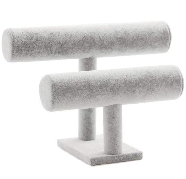 

jewelry pouches bags 2 tier flannel bracelets watches holder display stand organizer storage bangle necklace anklet showcase towe8129487, Pink;blue