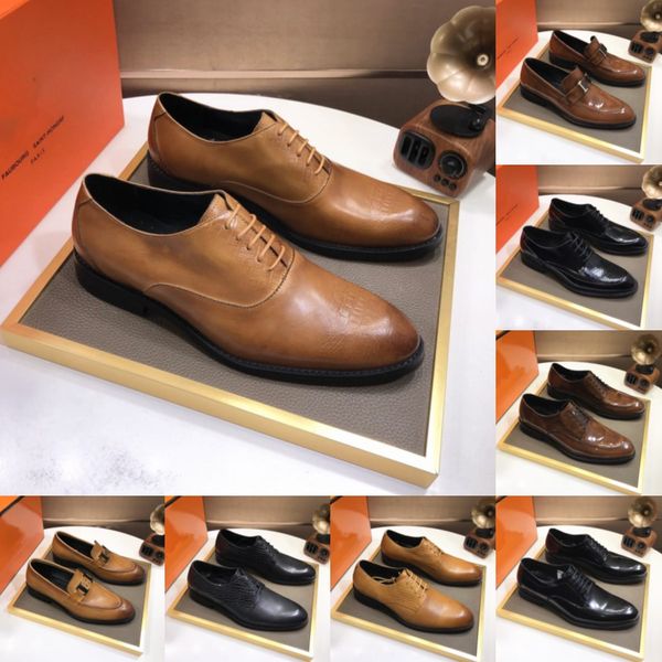 

30model 2023 fashion luxurious pointed toe dress shoes designer men loafers patent leather oxford shoes for men formal mariage wedding shoes, Black
