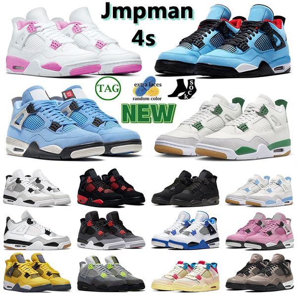 

wholesale sports sneakers jmpman 4 4s mens womens basketball shoe pine green angeles dodgers sail light blue pink thunder military black des
