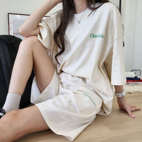 

women's tracksuits women tracksuit summer solid t-shirt shorts matching outfit casual two piece set female loose sportswear suit studen, Gray