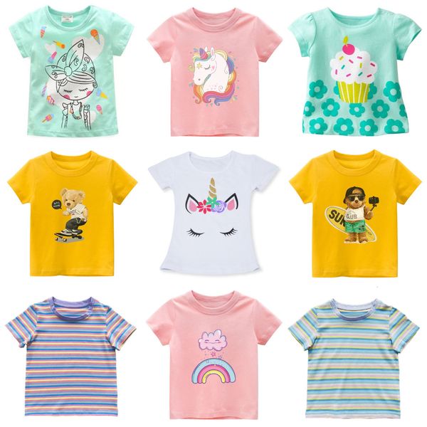 

t-shirts kids clothes arrival summer comfortable lovely toddler girls short sleeve cartoon cotton t-shirt 230508, Blue