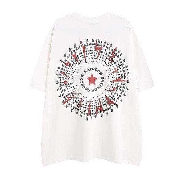 

american china-chic small crowd short sleeved t-shirt men's fashion brand loose and versatile letter printed t-shirt men, Black;white