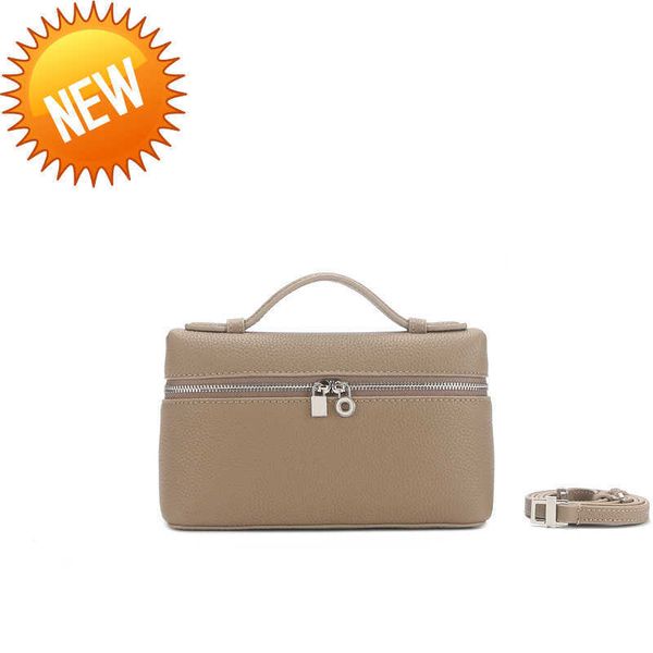 

lp19 genuine leather versatile style lunch box bag gigi same style one shoulder crossbody litchi pattern handbag women's bag makeup bag
