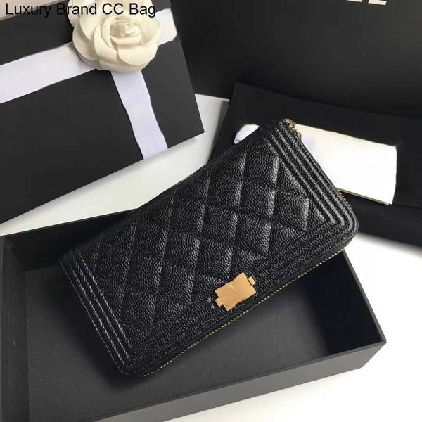 

classic cc wallets designer wallet handbag leather zippy wallets caviar quilted bag fashion versatile flap purses clutch bags woman cc walle, Red;black