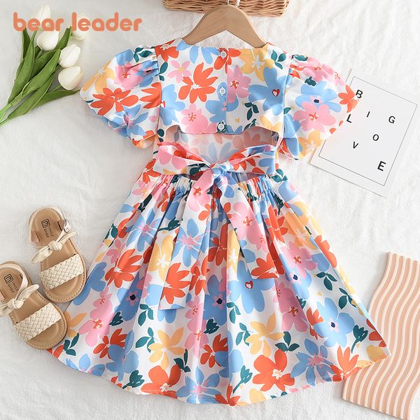 

girl s dresses bear leader girls 2023 summer baby colourful floral short sleeved 3 7 years old clothing 230508, Red;yellow
