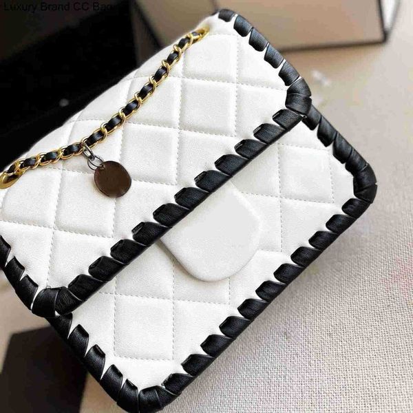 

shoulder bags mini braided tofu flap bag calfskin sequined cc contrast color design classic quilted hardware chain crossbody shoulder bag de