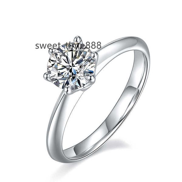 

1.0ct/1.5ct/2.0ct/3.0ct moissanite 925 sterling silver plated pt950 ring exquisite six-claw diamond ring for couple proposal