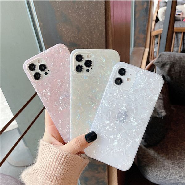 

glitter dream shell marble phone case for iphone 13 pro 12 11 pro max xr xs max x 14 plus conch pattern soft imd silicone cover