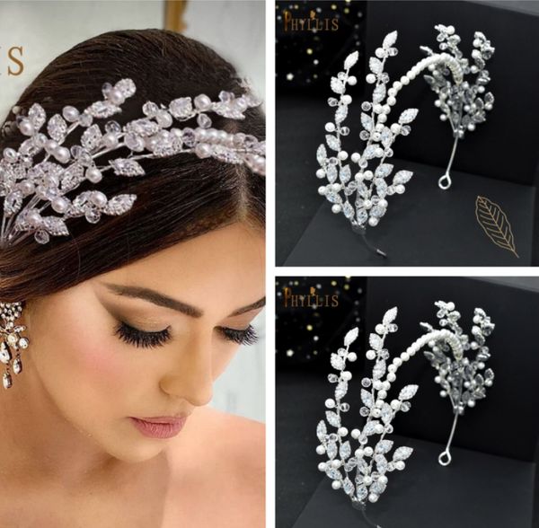 

new super immortal simple white hair band wedding dress performance accessories exquisite versatile half round headwear fg-0060-a, Silver