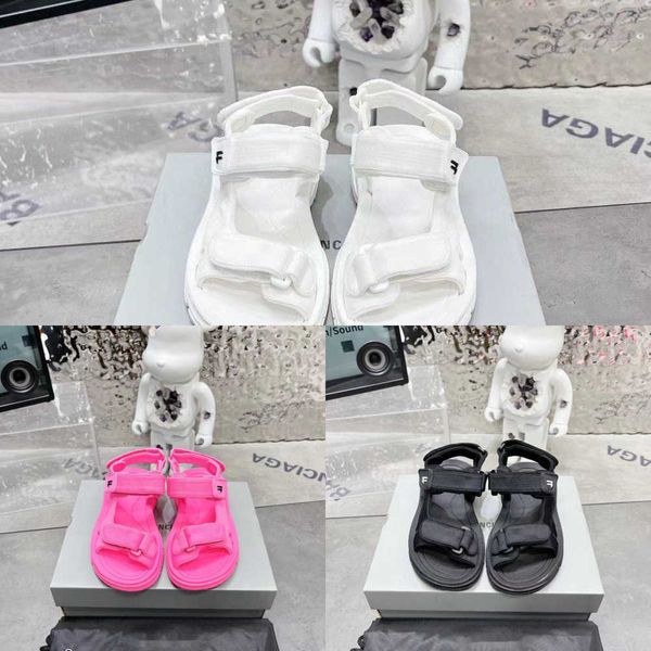 

balencigas designer shoe 2023 women men triple sandals 3.0 slippers shoes pink white outsole casual oudoor slide sandal sports platform wear, Black