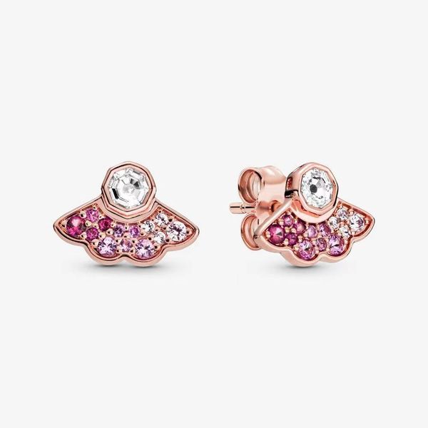 

pink fan earrings designer 925 silver exaggerated wind earrings classic high-quality jewelry does not lose color, non-allergic, Golden;silver