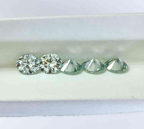 

loose moissanites stone 65mm round shape blue green color on7326258, Black