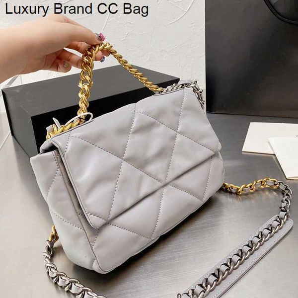 

19 cc flap shoulder bags qaultiy 30cm classic 25cm jumbo bags lambskin doule chains interwoven gold-stone shoulder serial number large capac
