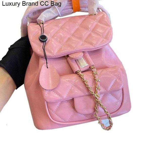 

vintage bag cc wax backpack womens style oil 2023 fashion leather backpack french designer classic quilted plaid hardware buckle chain bag s