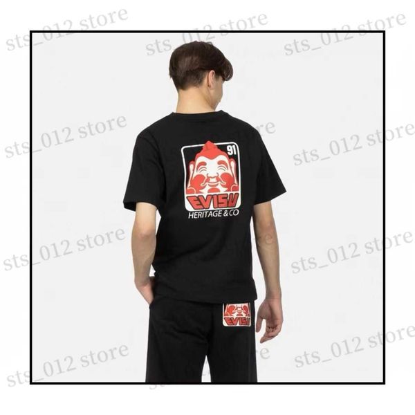 

men's t-shirts 2023 summer new square smiling face buddha head print loose relaxed round neck short sleeve couple t230508, White;black