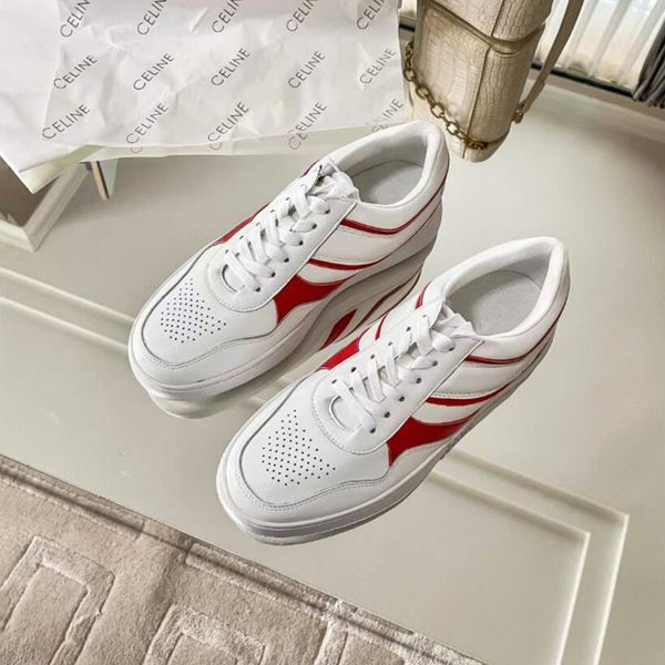 

fashion dress shoes women senior trainer thick bottom running sneakers italy delicate low leather small hole designer breathable casual spor, Black