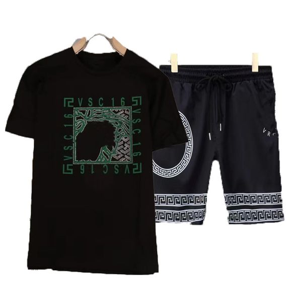 

lln 2023short sleeved t-shirt boys' set american high street summer fashion brand ins loose and handsome teenager set clothing matching, Gray