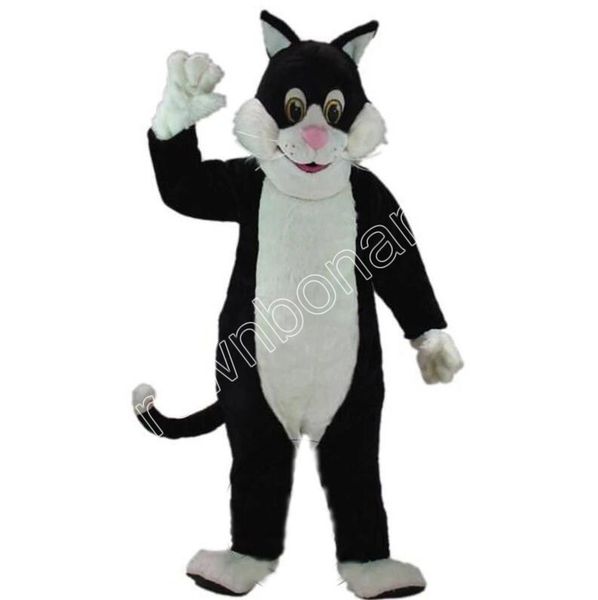 

super cute black & white cat mascot costumes cartoon character outfit suit xmas outdoor party outfit size promotional advertising clothings, Red;yellow