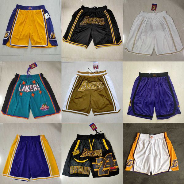 

basketball shorts los angeles''lakers''men throwback pocket red black