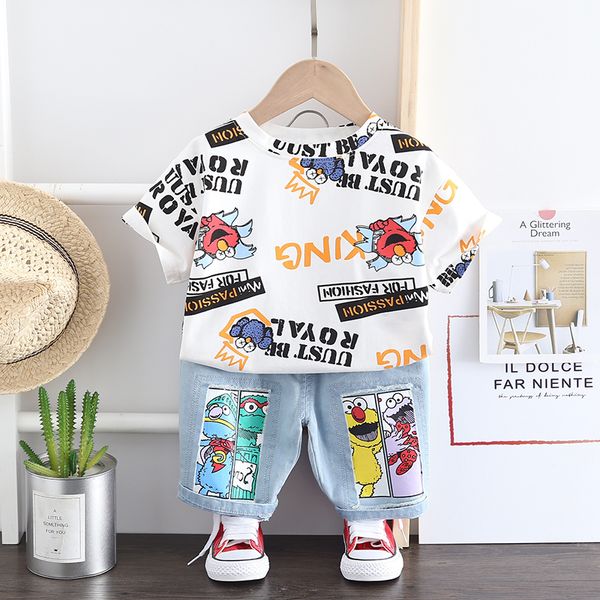 

sets suits summer casual toddler baby boys girls clothing suit children cartoon printed shorts 2 pcs sets fashion kids clothes 230508
