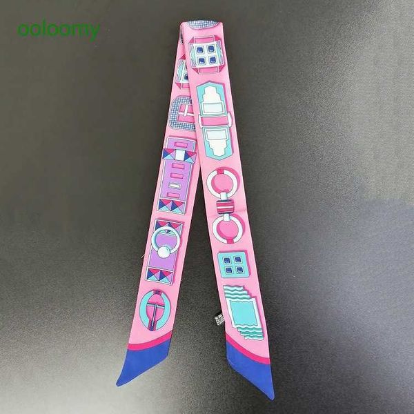 

hemres designer cravat early spring 2023 scarf binding bag small handle slender strip tie wrapping ribbon female taip, Black;purple