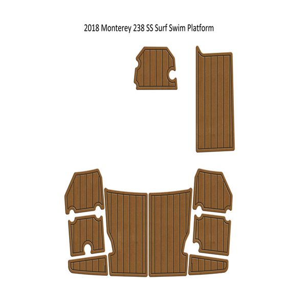 

2018 monterey 238 ss surf swim platfrom step pad boat eva foam teak deck floor self backing ahesive seadek gatorstep style floor
