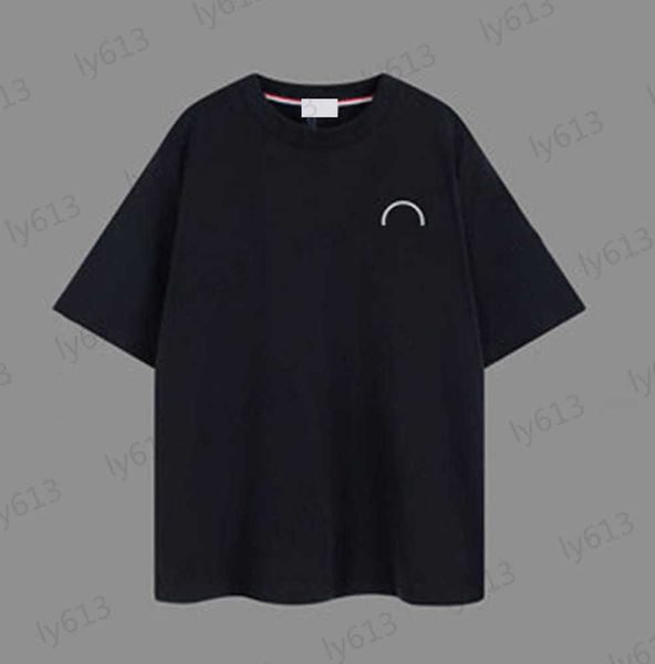 

mens black designer summer spring fashion luxury casual loose classic brand letter logo printed tencel cotton round neck short sleeve male, White;black
