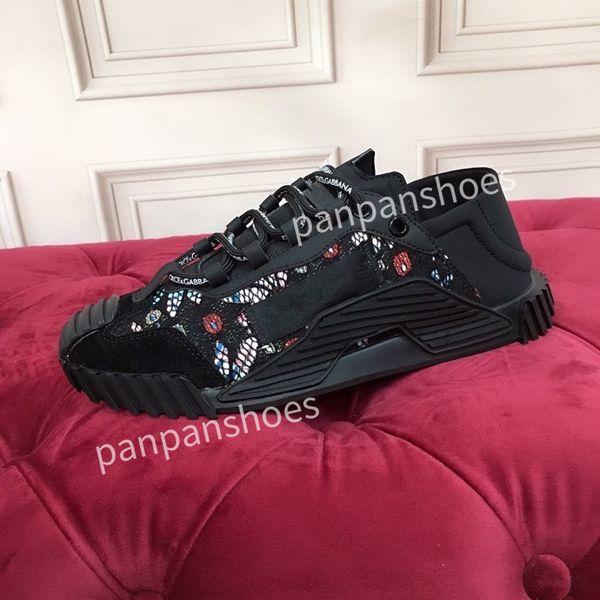 

new fashion brand casual shoes men designer leather lace-up sneakers fashion lady flat running letters shoes platform gym sneakers2023, Black