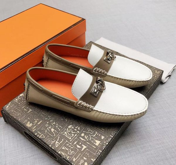 

men's wedding dress shoes oxfords flats genuine leather shoes luxury irving loafer dougs sole low heel party luxury mens with box 38-45, Black