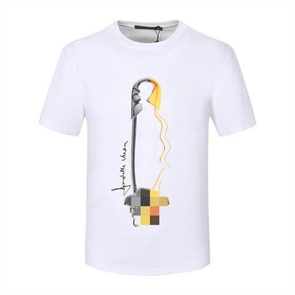 

men's t-shirt men's designer tide high-end cotton printed geometric pattern short sleeve fried street hip-hop shirt size m-xxxl a3, White;black