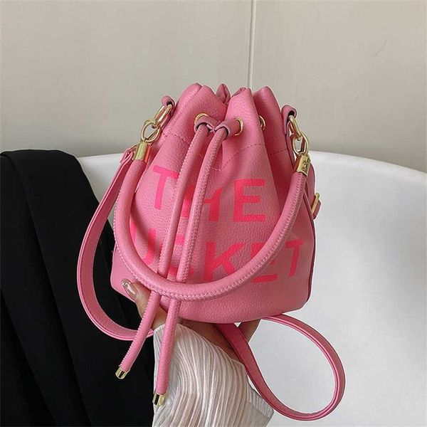 

24% off 2023 fashion trendy printed letter bucket new ins niche texture hand single shoulder women's bag