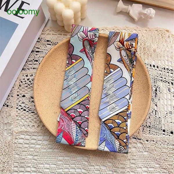 

hemres designer cravat handbag h series tied d bag handle scarf with accessories hair band women's headscarf twist small ribbon, Black;purple