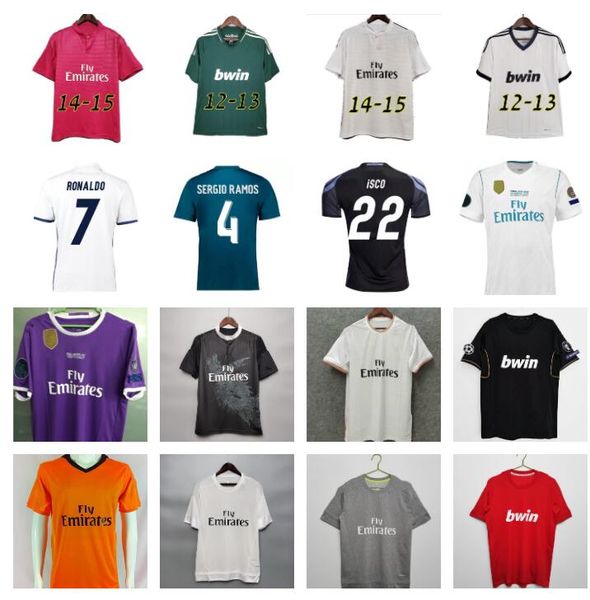 

retro real madrids benzema soccer jerseys 2013 2014 2015 2016 2017 2018 kaka modric bale marcelo sergio ramos di maria raul bale 10 11 12 13, Black;yellow